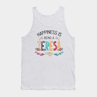 Happiness Is Being A Teresa Wildflowers Valentines Mothers Day Tank Top